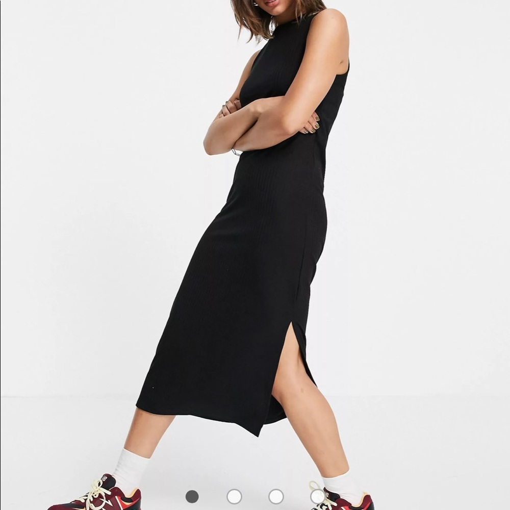 NWT Vera Moda sleeveless midi T-shirt dress in black